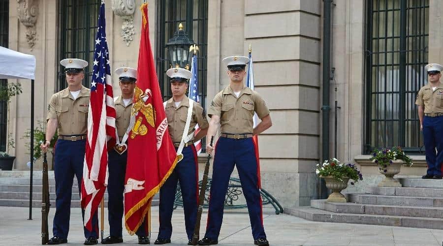US Marines Honor Guard Ambassadors Residence Prague
